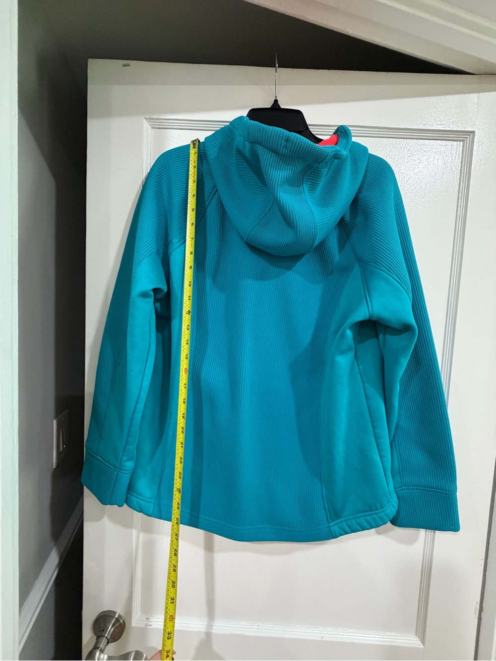 Swiss Tech Teal and Neon Pink Fleece Hoodie L - Picture 7 of 7